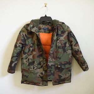 Boys Polo Ralph Lauren Puffer Coat Camo Size 7